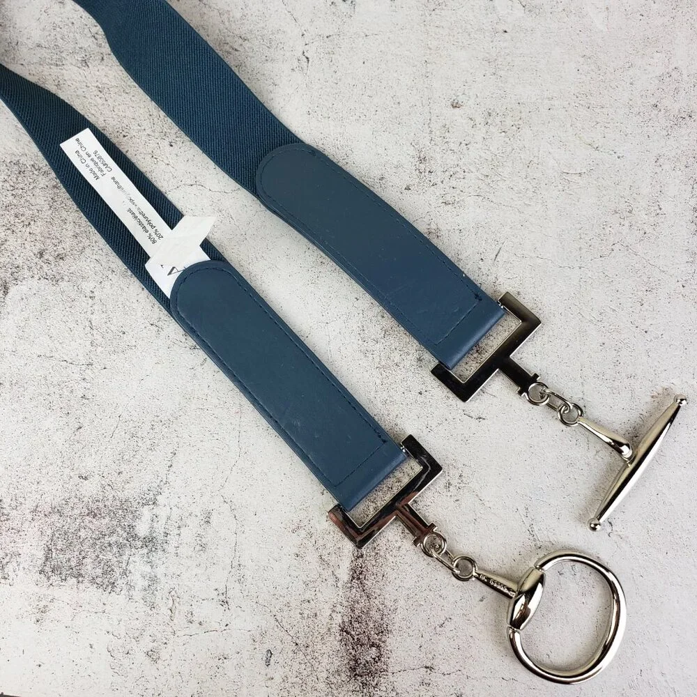 ARTIZAN by Robin Barre Belt Horsebit Toggle Buckle Vegan Leather Blue size M/L